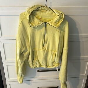 Free People movement half zip - faded yellow- worn once, washed once. Like new!!
